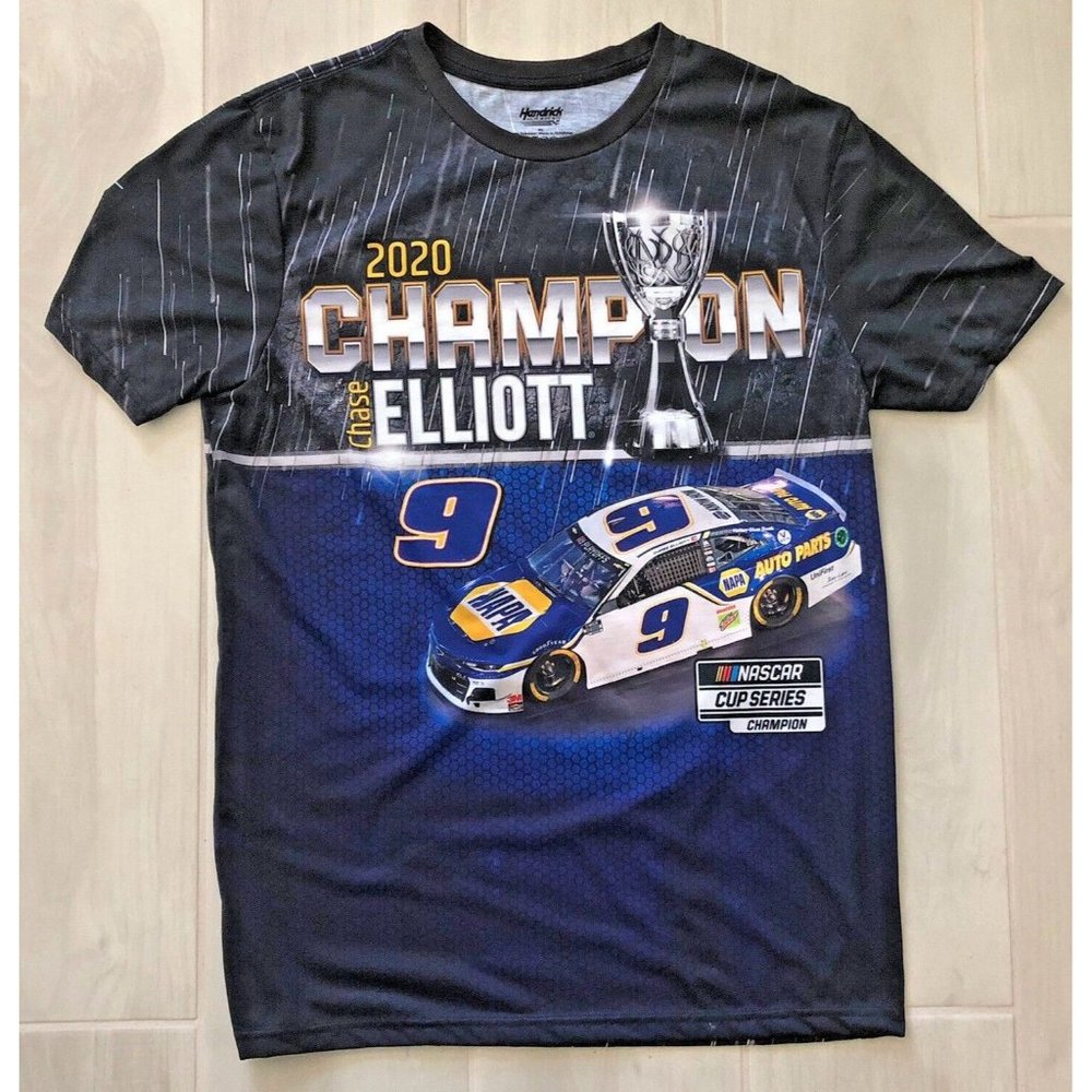 RARE OUT OF STOCK HENDRICK CHASE ELLIOTT 2020 DOUBLE SIDED CHAMPIONSHIP XL SHIRT